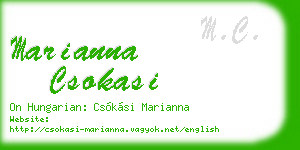 marianna csokasi business card